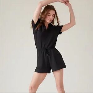 Athleta Balance Romper Soft Tencel Black M